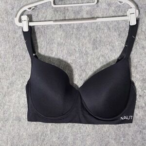 NWOT Nautica Intimates Bra 42D Satin Black Adjustable Underwired Shirt Every Day